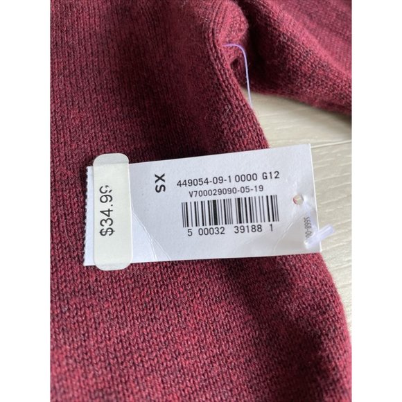 Old Navy womens V Neck‎ tunic sweater knit top Maroon Red Heather size XS NEW - Picture 2 of 10